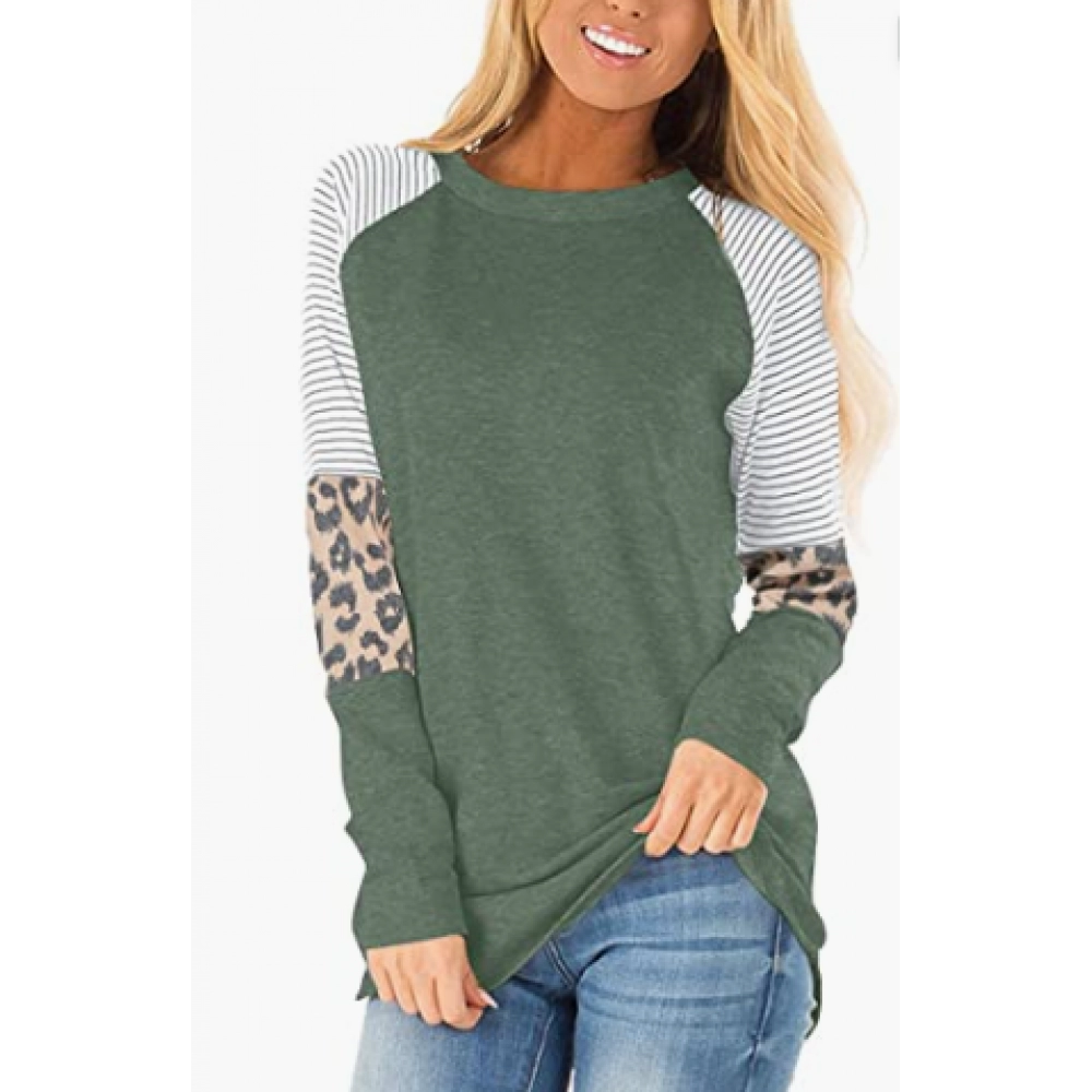 Womens 2022 Fall Long Sleeve Tunic Tops Color Block Casual Loose Fit Shirts